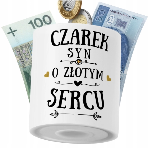 Skarbonka Dla Czarka Syna Dziecka z Nadrukiem ze Zdjęciem
