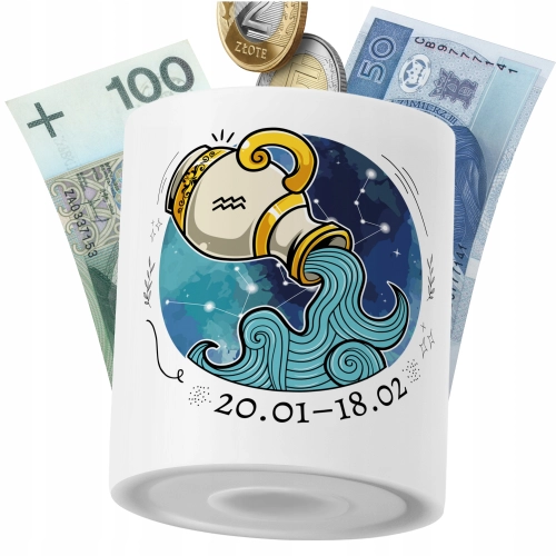 Skarbonka Zodiaki na Prezent z Nadrukiem ze Zdjęciem PoliDraw