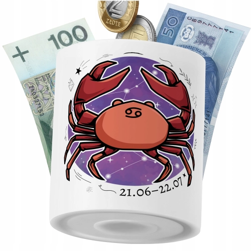 Skarbonka Zodiaki na Prezent z Nadrukiem ze Zdjęciem PoliDraw