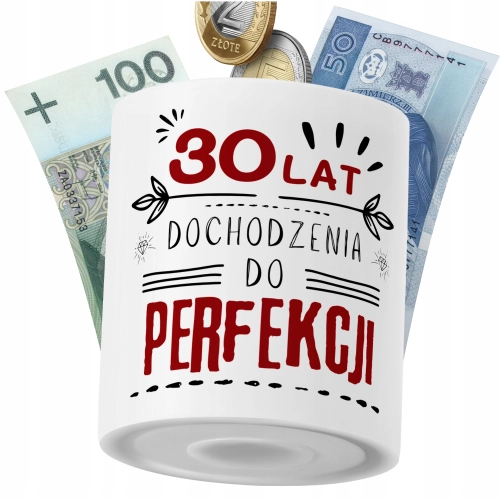 Skarbonka Urodziny30 na Prezent z Nadrukiem ze Zdjęciem PoliDraw