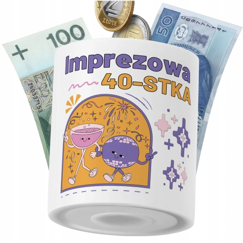 Skarbonka Urodziny40 na Prezent z Nadrukiem ze Zdjęciem PoliDraw
