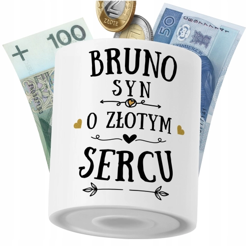 Skarbonka Dla Bruna Syna Dziecka z Nadrukiem ze Zdjęciem