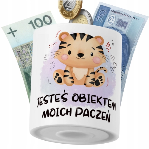 Skarbonka Tygryski na Prezent z Nadrukiem ze Zdjęciem PoliDraw