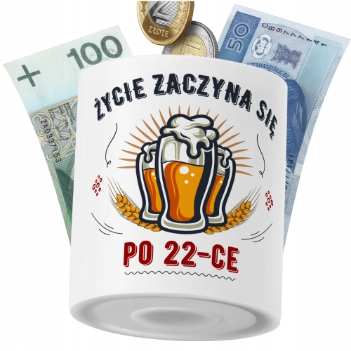 Skarbonka Urodziny22 na Prezent z Nadrukiem ze Zdjęciem PoliDraw