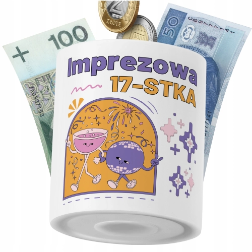 Skarbonka Urodziny17 na Prezent z Nadrukiem ze Zdjęciem PoliDraw