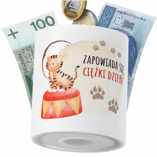 Skarbonka Tygryski na Prezent z Nadrukiem ze Zdjęciem PoliDraw