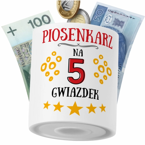 Skarbonka Dla Piosenkarza na Prezent z Nadrukiem ze Zdjęciem PoliDraw
