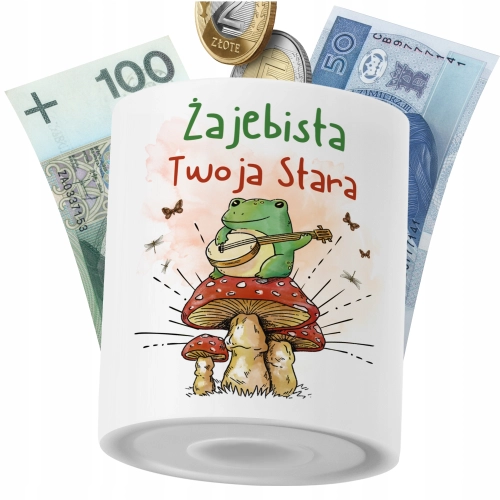 Skarbonka Twoja Stara na Prezent z Nadrukiem ze Zdjęciem PoliDraw