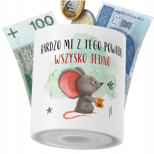 Skarbonka Myszki na Prezent z Nadrukiem ze Zdjęciem PoliDraw