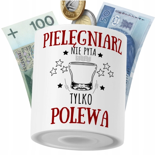 Skarbonka Dla Pielęgniarza na Prezent z Nadrukiem ze Zdjęciem PoliDraw