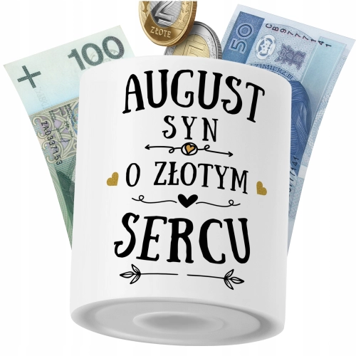 Skarbonka Dla Augusta Syna Dziecka z Nadrukiem ze Zdjęciem