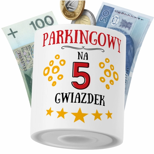 Skarbonka Dla Parkingowego na Prezent z Nadrukiem ze Zdjęciem PoliDraw