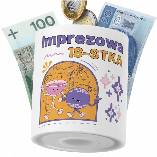 Skarbonka Urodziny18 na Prezent z Nadrukiem ze Zdjęciem PoliDraw