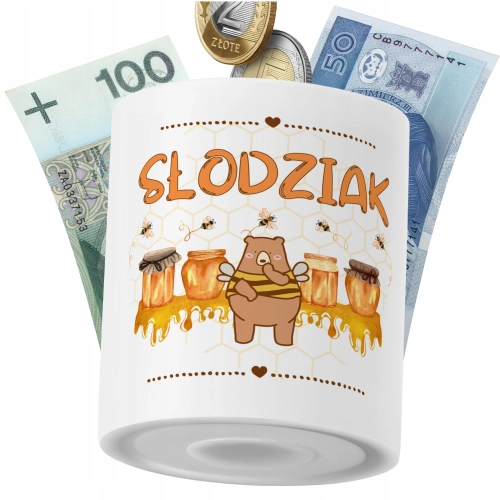 Skarbonka Misie na Prezent z Nadrukiem ze Zdjęciem PoliDraw