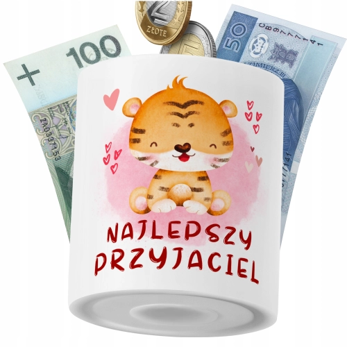 Skarbonka Tygryski na Prezent z Nadrukiem ze Zdjęciem PoliDraw
