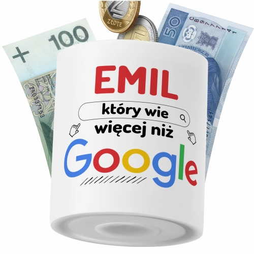 Skarbonka Dle Emila na Prezent z Nadrukiem ze Zdjęciem PoliDraw