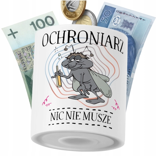 Skarbonka Dla Ochroniarza na Prezent z Nadrukiem ze Zdjęciem PoliDraw