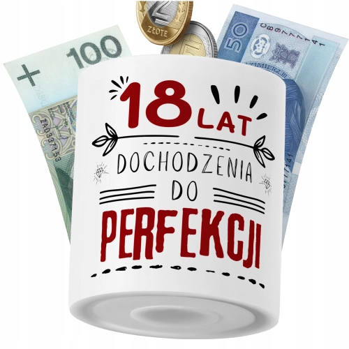 Skarbonka Urodziny18 na Prezent z Nadrukiem ze Zdjęciem PoliDraw