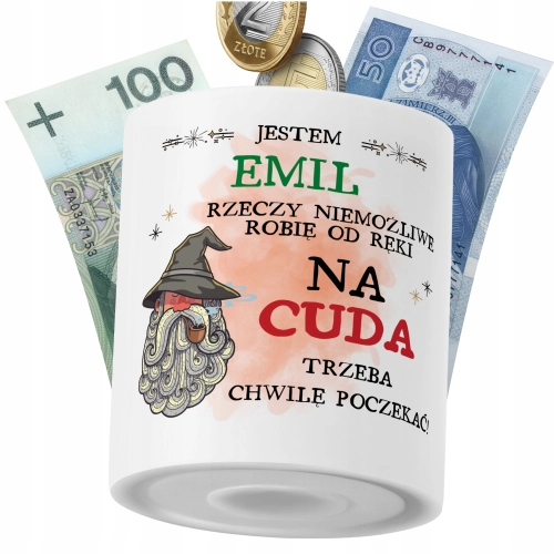 Skarbonka Dle Emila na Prezent z Nadrukiem ze Zdjęciem PoliDraw