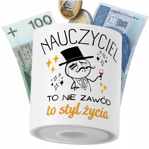 Skarbonka Dla Nauczyciela na Prezent z Nadrukiem ze Zdjęciem PoliDraw
