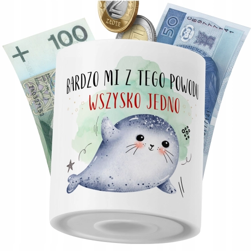 Skarbonka Foczki na Prezent z Nadrukiem ze Zdjęciem PoliDraw