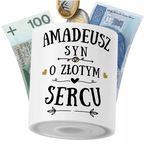 Skarbonka Dla Amadeusza Syna Dziecka z Nadrukiem ze Zdjęciem