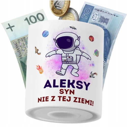Skarbonka Dla Aleksego Syna Dziecka z Nadrukiem ze Zdjęciem