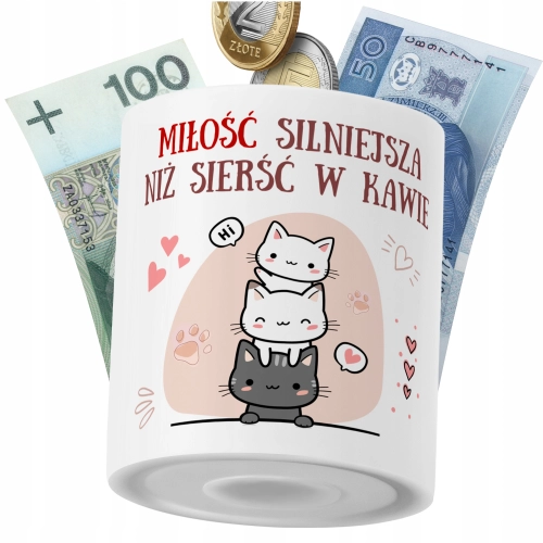 Skarbonka Kotki na Prezent z Nadrukiem ze Zdjęciem PoliDraw