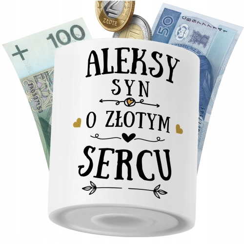 Skarbonka Dla Aleksego Syna Dziecka z Nadrukiem ze Zdjęciem