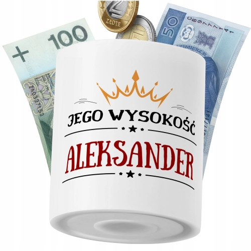Skarbonka Dla Aleksandra Syna Dziecka z Nadrukiem ze Zdjęciem