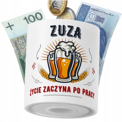 Skarbonka Dla Zuzy na Prezent z Nadrukiem ze Zdjęciem PoliDraw