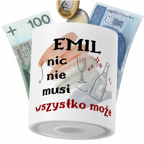 Skarbonka Dle Emila na Prezent z Nadrukiem ze Zdjęciem PoliDraw