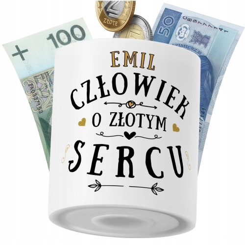 Skarbonka Dle Emila na Prezent z Nadrukiem ze Zdjęciem PoliDraw