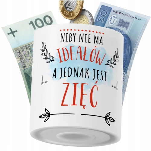 Skarbonka Dla Zięcia na Prezent z Nadrukiem ze Zdjęciem PoliDraw