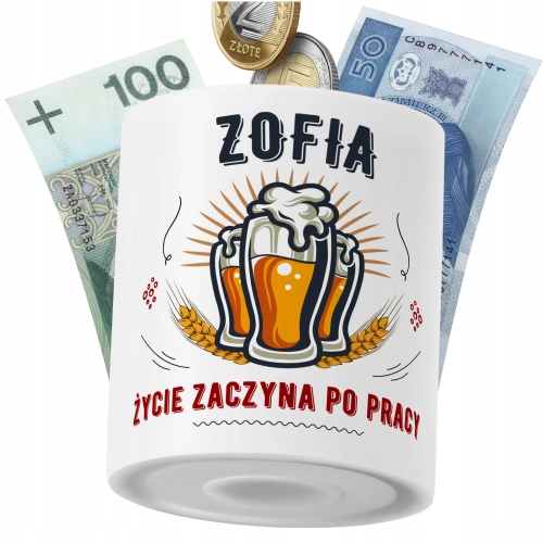 Skarbonka Dla Zofi na Prezent z Nadrukiem ze Zdjęciem PoliDraw
