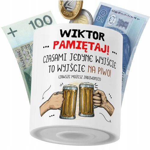 Skarbonka Dla Wiktora na Prezent z Nadrukiem ze Zdjęciem PoliDraw
