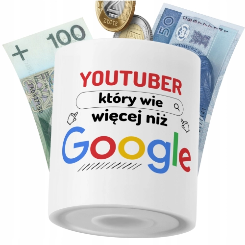 Skarbonka Dla YouTubera na Prezent z Nadrukiem ze Zdjęciem PoliDraw