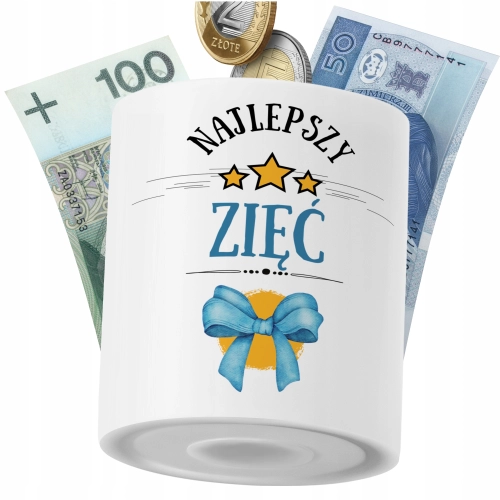 Skarbonka Dla Zięcia na Prezent z Nadrukiem ze Zdjęciem PoliDraw