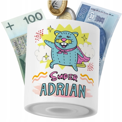 Skarbonka Dla Adriana Syna Dziecka z Nadrukiem ze Zdjęciem