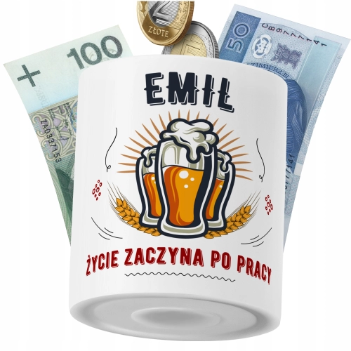 Skarbonka Dle Emila na Prezent z Nadrukiem ze Zdjęciem PoliDraw