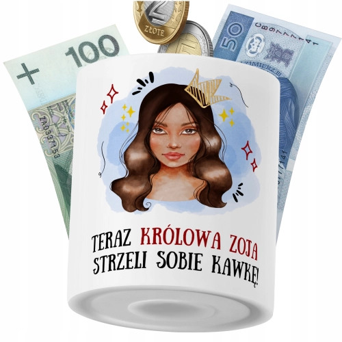 Skarbonka Dla Zoi na Prezent z Nadrukiem ze Zdjęciem PoliDraw
