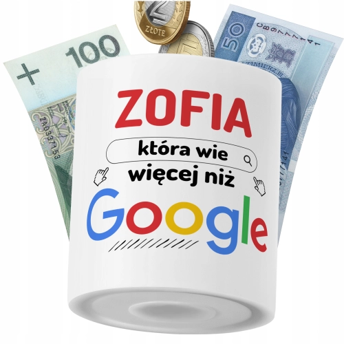 Skarbonka Dla Zofi na Prezent z Nadrukiem ze Zdjęciem PoliDraw