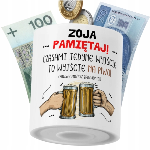 Skarbonka Dla Zoi na Prezent z Nadrukiem ze Zdjęciem PoliDraw