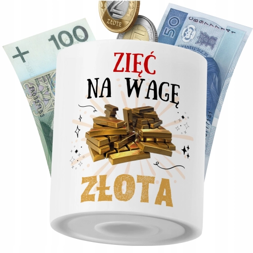Skarbonka Dla Zięcia na Prezent z Nadrukiem ze Zdjęciem PoliDraw