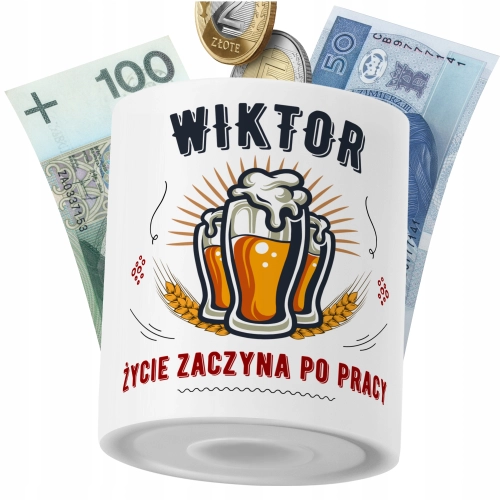 Skarbonka Dla Wiktora na Prezent z Nadrukiem ze Zdjęciem PoliDraw