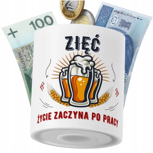Skarbonka Dla Zięcia na Prezent z Nadrukiem ze Zdjęciem PoliDraw