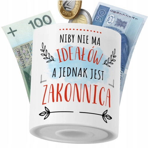 Skarbonka Dla Zakonnicy na Prezent z Nadrukiem ze Zdjęciem PoliDraw