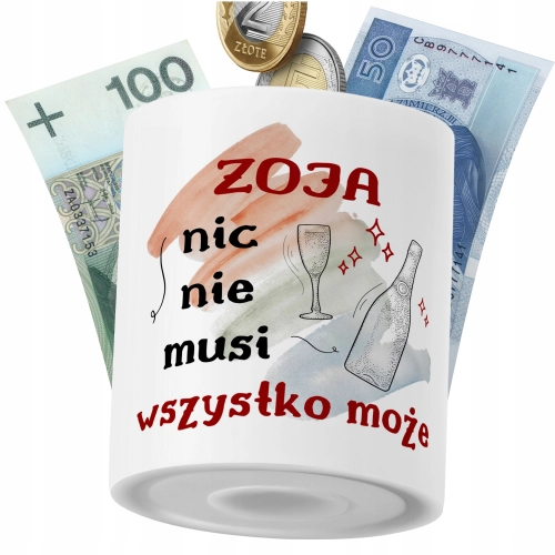 Skarbonka Dla Zoi na Prezent z Nadrukiem ze Zdjęciem PoliDraw