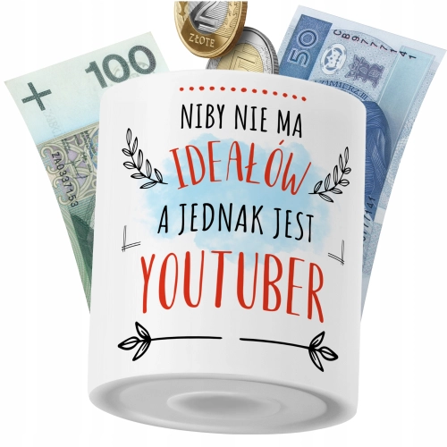 Skarbonka Dla YouTubera na Prezent z Nadrukiem ze Zdjęciem PoliDraw
