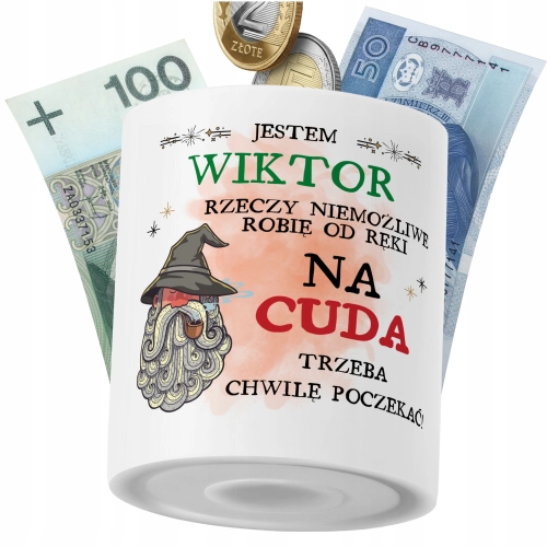 Skarbonka Dla Wiktora na Prezent z Nadrukiem ze Zdjęciem PoliDraw